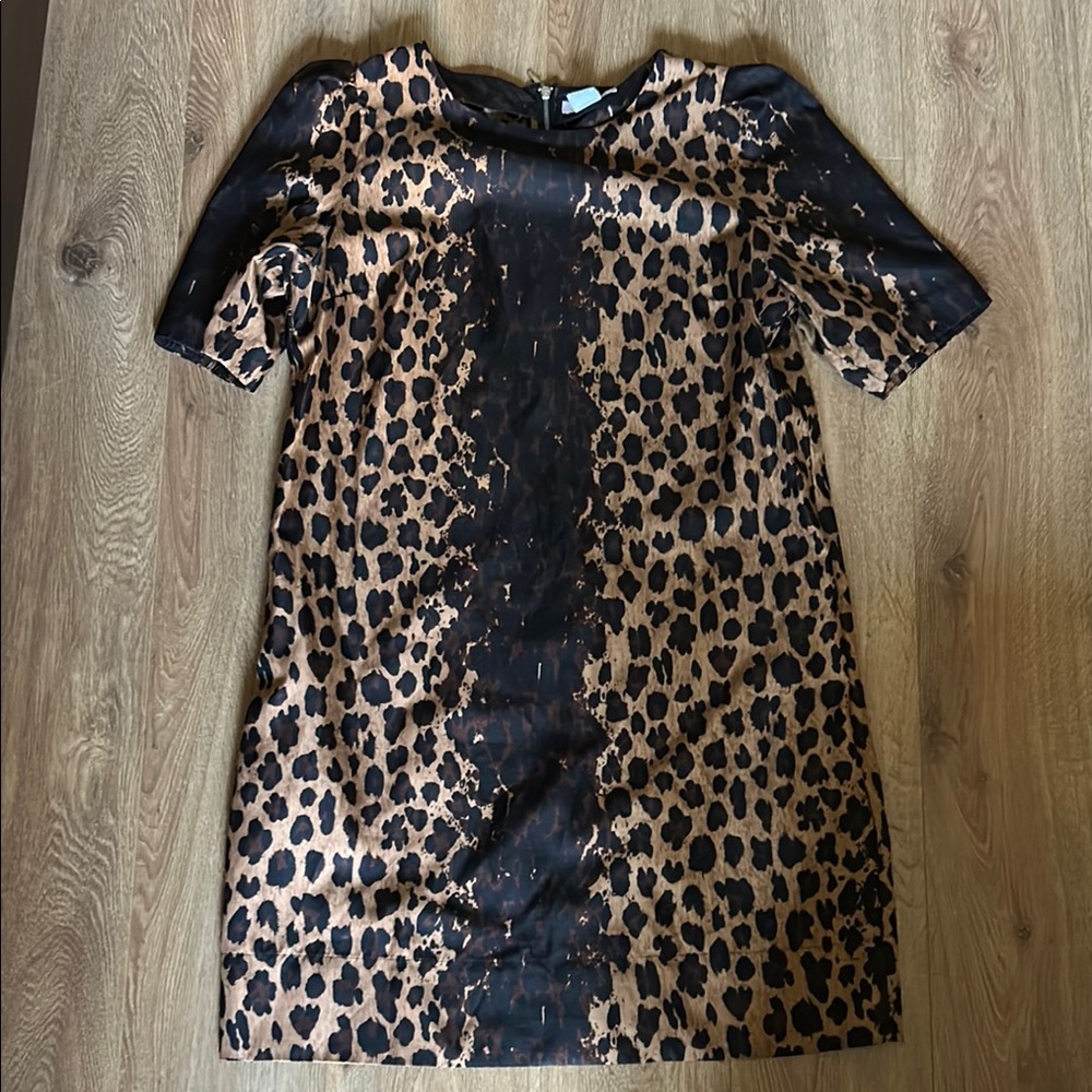 Gorgeous Alfred Sung Leopard Print Dress - Black and Brown size M